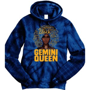 Gemini Queen Black Woman Afro Natural Hair African American Tie Dye Hoodie