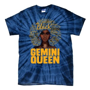 Gemini Queen Black Woman Afro Natural Hair African American Tie-Dye T-Shirt