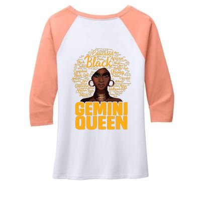 Gemini Queen Black Woman Afro Natural Hair African American Women's Tri-Blend 3/4-Sleeve Raglan Shirt