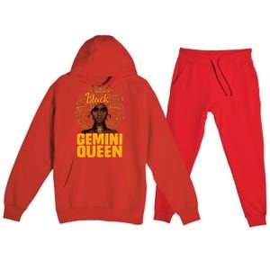 Gemini Queen Black Woman Afro Natural Hair African American Premium Hooded Sweatsuit Set