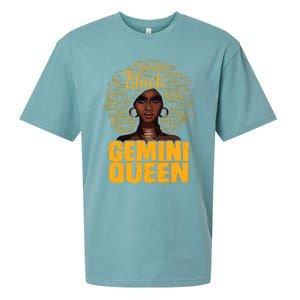 Gemini Queen Black Woman Afro Natural Hair African American Sueded Cloud Jersey T-Shirt