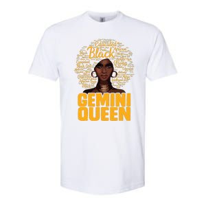 Gemini Queen Black Woman Afro Natural Hair African American Softstyle CVC T-Shirt