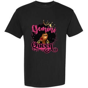 Gemini Queen Birthday Afro Black Zodiac Birthday Garment-Dyed Heavyweight T-Shirt