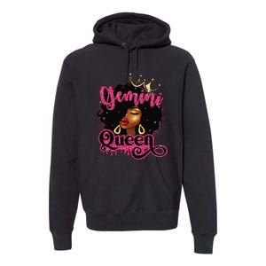 Gemini Queen Birthday Afro Black Zodiac Birthday Premium Hoodie