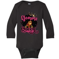 Gemini Queen Birthday Afro Black Zodiac Birthday Baby Long Sleeve Bodysuit