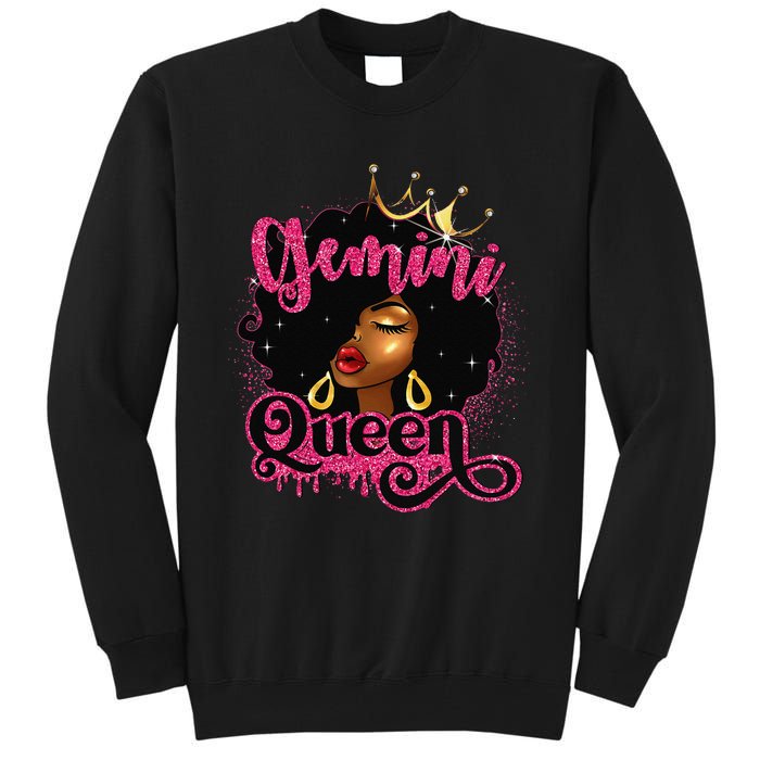 Gemini Queen Birthday Afro Black Zodiac Birthday Tall Sweatshirt