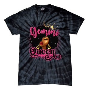 Gemini Queen Birthday Afro Black Zodiac Birthday Tie-Dye T-Shirt