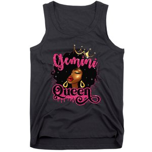 Gemini Queen Birthday Afro Black Zodiac Birthday Tank Top