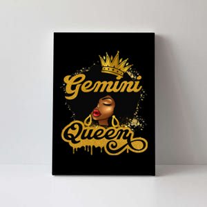 Gemini Queen Birthday Afro Woman Black Queen Zodiac Canvas