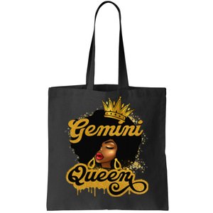 Gemini Queen Birthday Afro Woman Black Queen Zodiac Tote Bag