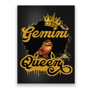 Gemini Queen Birthday Afro Woman Black Queen Zodiac Poster