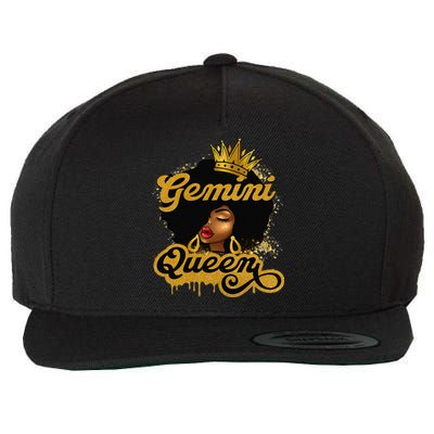 Gemini Queen Birthday Afro Woman Black Queen Zodiac Wool Snapback Cap