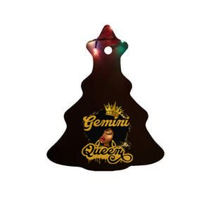 Gemini Queen Birthday Afro Woman Black Queen Zodiac Ceramic Tree Ornament