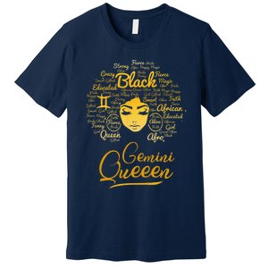 Gemini Queen Black Queen Birthday Gifts Zodiac Women Premium T-Shirt