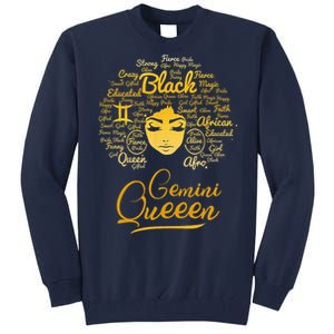 Gemini Queen Black Queen Birthday Gifts Zodiac Women Tall Sweatshirt