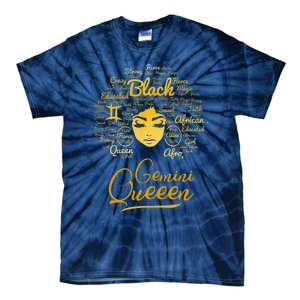 Gemini Queen Black Queen Birthday Gifts Zodiac Women Tie-Dye T-Shirt