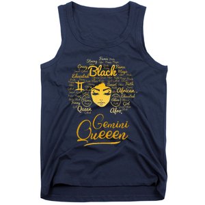 Gemini Queen Black Queen Birthday Gifts Zodiac Women Tank Top