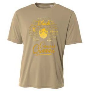 Gemini Queen Black Queen Birthday Gifts Zodiac Women Cooling Performance Crew T-Shirt