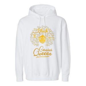 Gemini Queen Black Queen Birthday Gifts Zodiac Women Garment-Dyed Fleece Hoodie