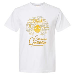 Gemini Queen Black Queen Birthday Gifts Zodiac Women Garment-Dyed Heavyweight T-Shirt