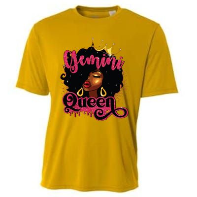 Gemini Queen Birthday Afro Girl Black Zodiac Birthday Cooling Performance Crew T-Shirt