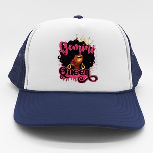 Gemini Queen Birthday Afro Girl Black Zodiac Birthday Trucker Hat