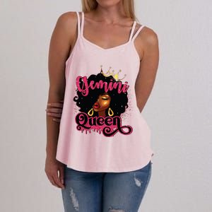 Gemini Queen Birthday Afro Girl Black Zodiac Birthday Women's Strappy Tank