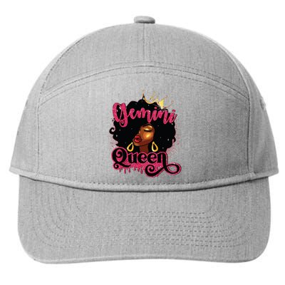 Gemini Queen Birthday Afro Girl Black Zodiac Birthday 7-Panel Snapback Hat