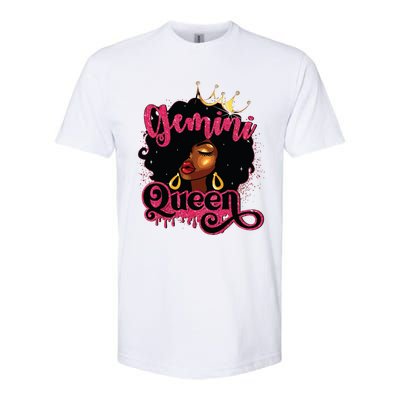 Gemini Queen Birthday Afro Girl Black Zodiac Birthday Softstyle® CVC T-Shirt