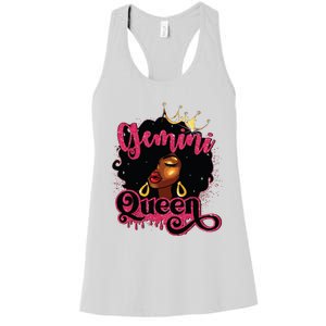 Gemini Queen Birthday Afro Girl Black Zodiac Birthday Women's Racerback Tank