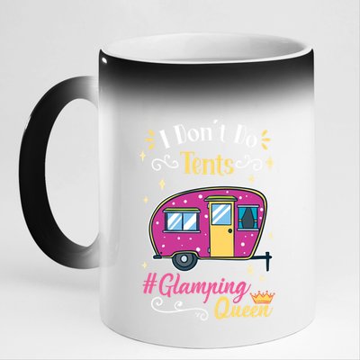 Glamping Queen Camping Grandma Gift 11oz Black Color Changing Mug