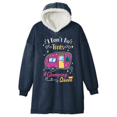 Glamping Queen Camping Grandma Gift Hooded Wearable Blanket