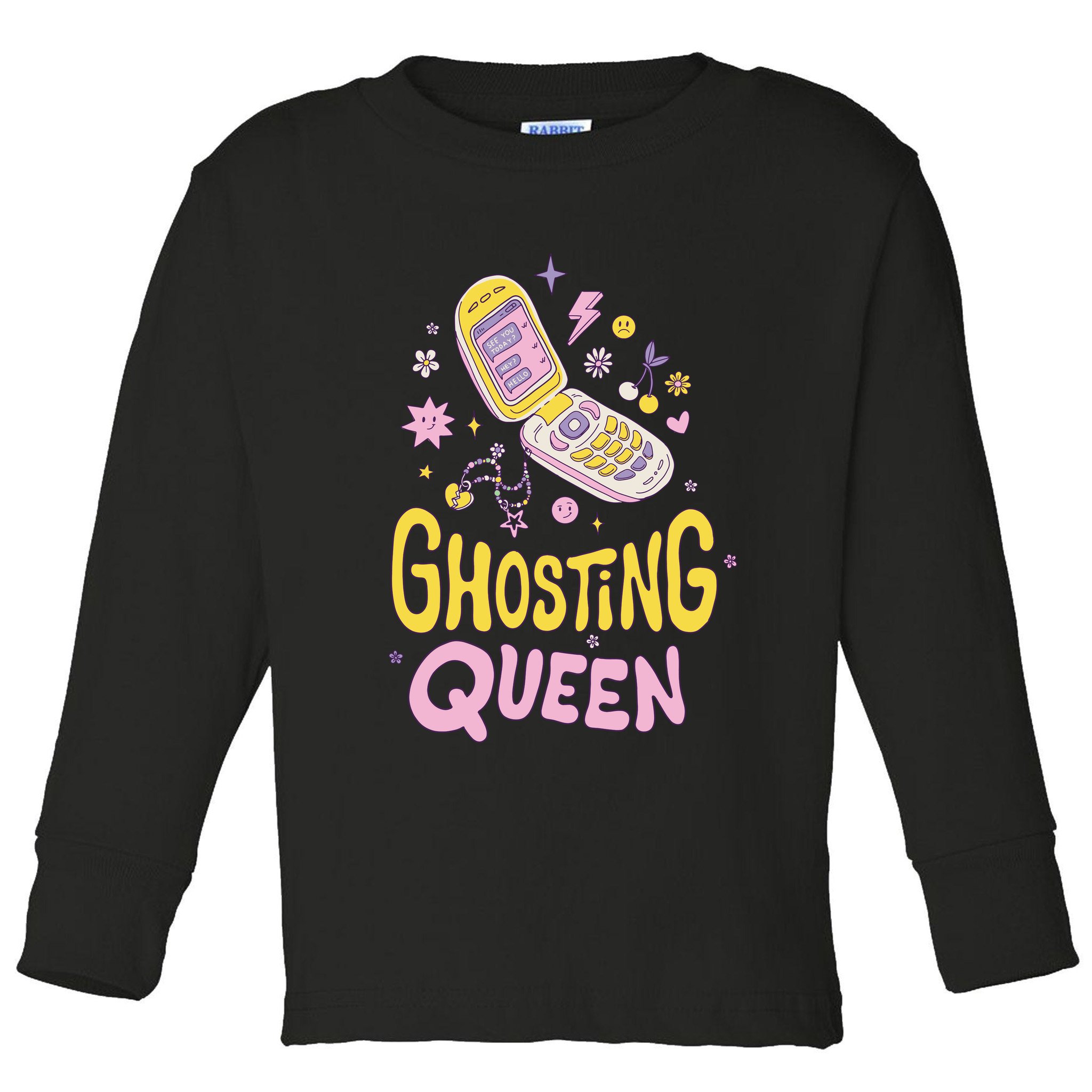 Ghosting Queen Cellphone Toddler Long Sleeve Shirt