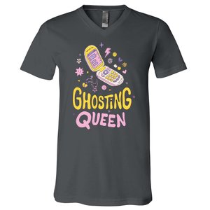 Ghosting Queen Cellphone V-Neck T-Shirt