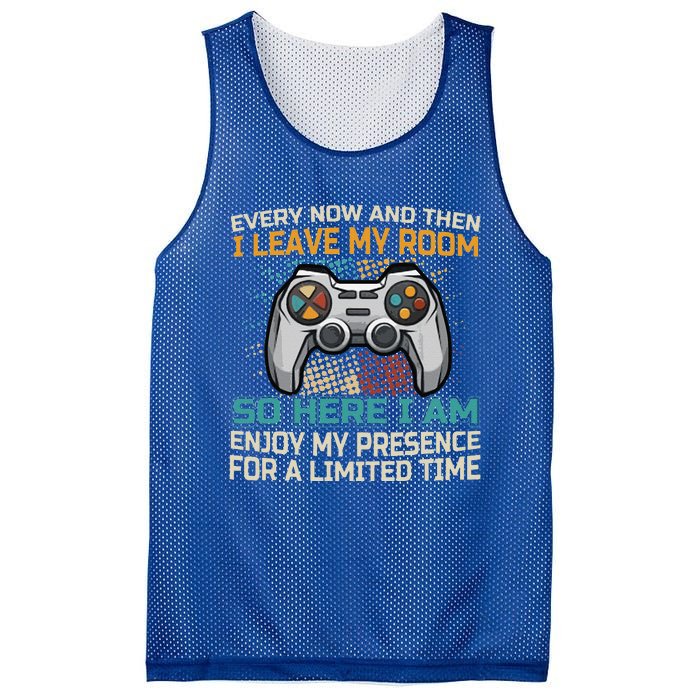 Gaming Quote Every Now And Then I Leave My Room Mesh Reversible Basketball Jersey Tank