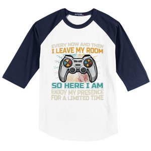 Gaming Quote Every Now And Then I Leave My Room Baseball Sleeve Shirt