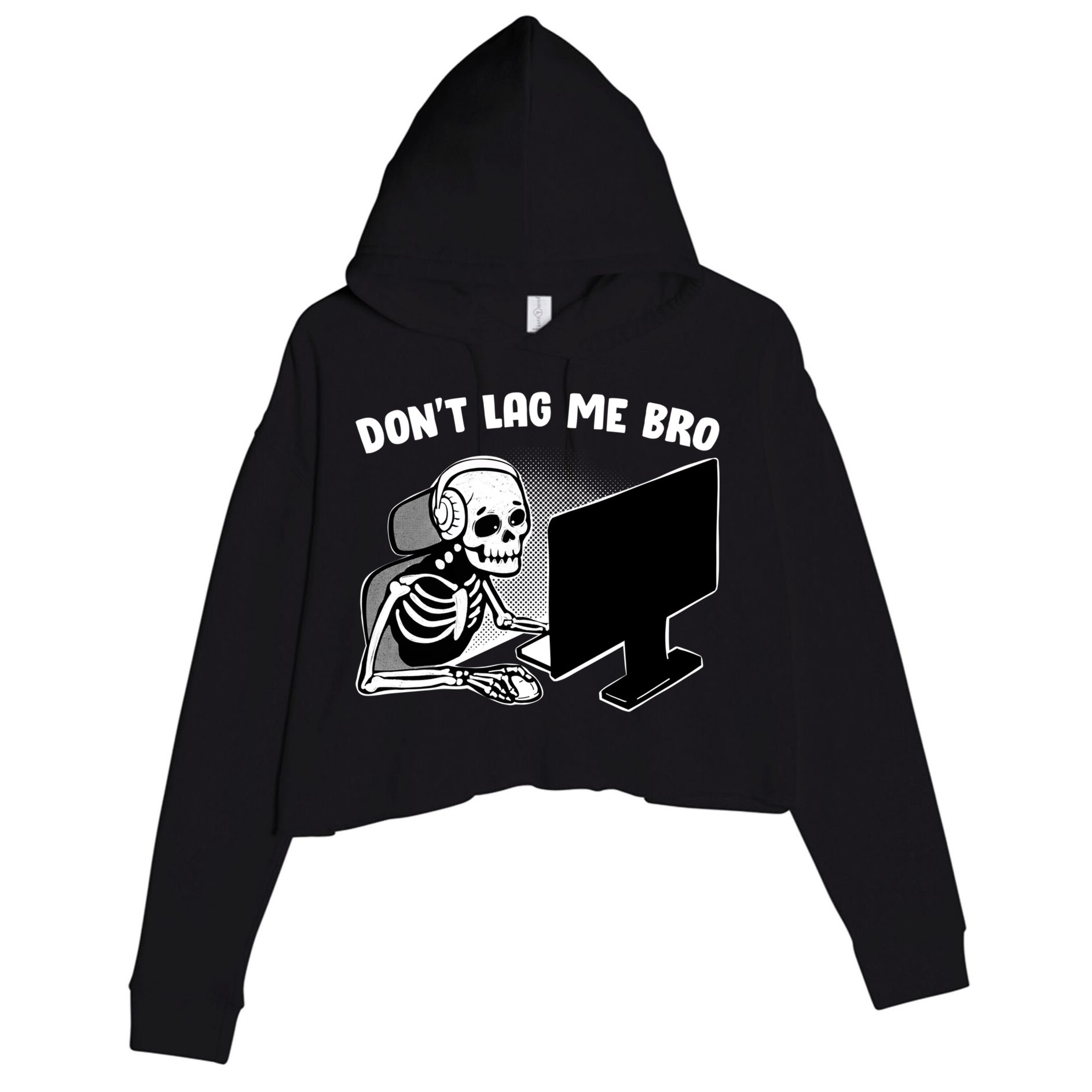 Gaming Quote Halloween Skeleton Gamers Respawn Gift Crop Fleece Hoodie