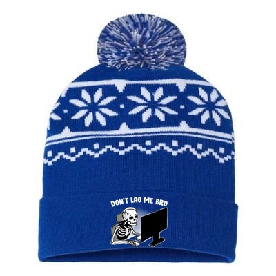 Gaming Quote Halloween Skeleton Gamers Respawn Gift USA-Made Snowflake Beanie