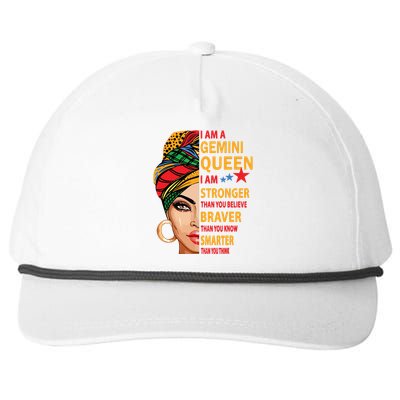 Gemini Queen I Am Stronger Birthday Gift For Gemini Zodiac Snapback Five-Panel Rope Hat