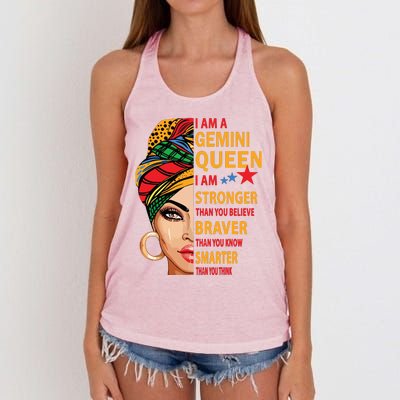 Gemini Queen I Am Stronger Birthday Gift For Gemini Zodiac Women's Knotted Racerback Tank