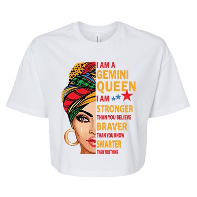 Gemini Queen I Am Stronger Birthday Gift For Gemini Zodiac Bella+Canvas Jersey Crop Tee