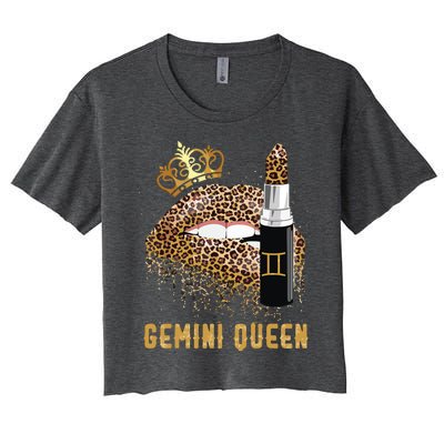 Gemini Queen Leopard Lips Gemini Women's Crop Top Tee