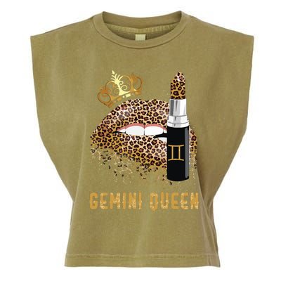 Gemini Queen Leopard Lips Gemini Garment-Dyed Women's Muscle Tee