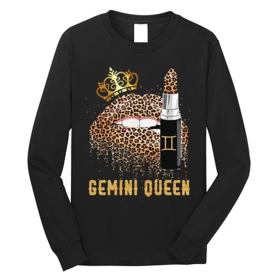 Gemini Queen Leopard Lips Gemini Long Sleeve Shirt