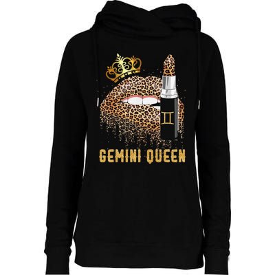 Gemini Queen Leopard Lips Gemini Womens Funnel Neck Pullover Hood