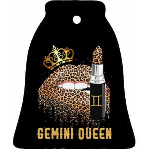 Gemini Queen Leopard Lips Gemini Ceramic Bell Ornament