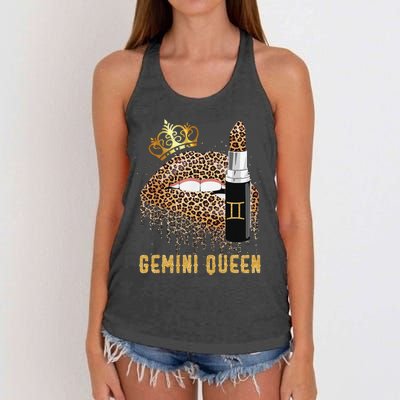 Gemini Queen Leopard Lips Gemini Women's Knotted Racerback Tank