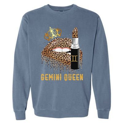 Gemini Queen Leopard Lips Gemini Garment-Dyed Sweatshirt