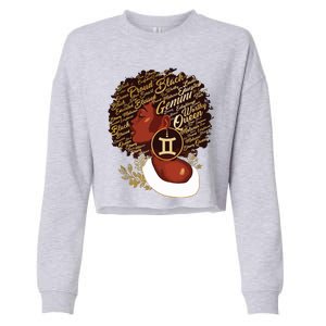 Gemini Queen Sweet As Candy Birthday Gift For Black Women Cropped Pullover Crew