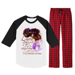 Gemini Queen Sweet As Candy Birthday Gift For Black Women Raglan Sleeve Pajama Set